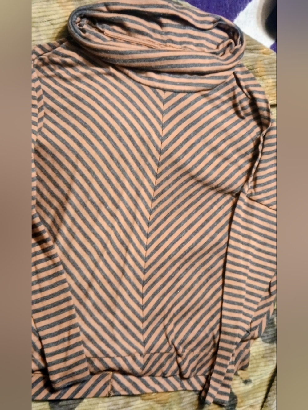 LOFT Striped Chevron Knit Top